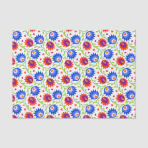 Kleurrijke Mexicaanse stijl Floral Pattern Elegant Tissuepapier