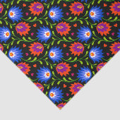 Kleurrijke Mexicaanse stijl Floral Pattern Elegant Tissuepapier (Detail)