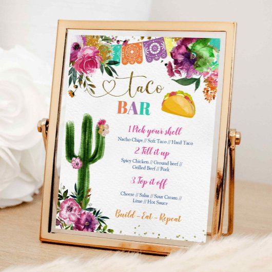 Kleurrijke Mexicaanse Taco Bar teken Poster