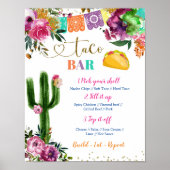 Kleurrijke Mexicaanse Taco Bar teken Poster (Voorkant)