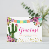 Kleurrijke Mexicaanse taco over liefde bedankje Bedankkaart (Staand voorkant)