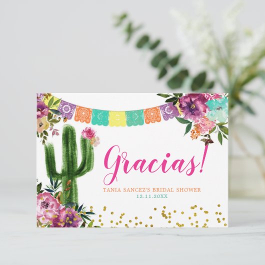 Kleurrijke Mexicaanse taco over liefde bedankje Bedankkaart (Staand voorkant)