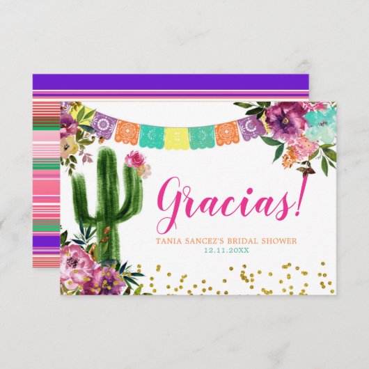 Kleurrijke Mexicaanse taco over liefde bedankje Bedankkaart (Voorkant / Achterkant)