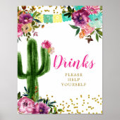 Kleurrijke Mexicaanse Taco over Liefde Drink Teken Poster (Voorkant)