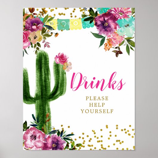 Kleurrijke Mexicaanse Taco over Liefde Drink Teken Poster (Voorkant)