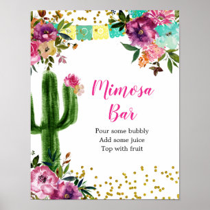 Kleurrijke Mexicaanse Taco over Liefde Mimosa Bar  Poster