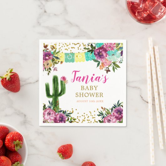 Kleurrijke Mexicaanse Taco over Liefde Papier Serv Servet (Insitu)