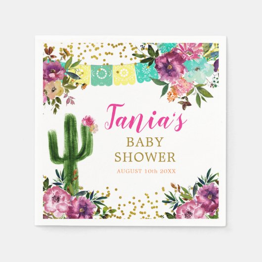 Kleurrijke Mexicaanse Taco over Liefde Papier Serv Servet (Voorkant)