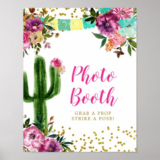 Kleurrijke Mexicaanse Taco over Liefde Photo Booth Poster (Voorkant)