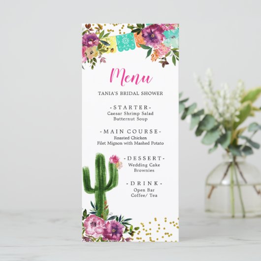 Kleurrijke Mexicaanse Taco over Liefde Vrijgezelle Menu (Staand voorkant)