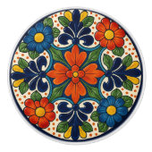 Kleurrijke Mexicaanse Talavera Floral Keramische K Keramische Knop (Voorkant)