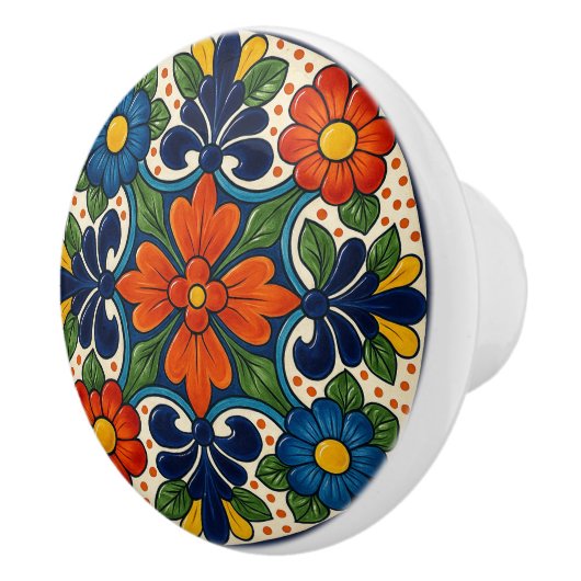 Kleurrijke Mexicaanse Talavera Floral Keramische K Keramische Knop (Rechts)