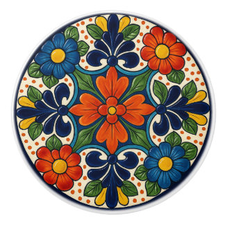 Kleurrijke Mexicaanse Talavera Floral Keramische K Knop