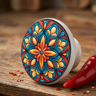 Kleurrijke Mexicaanse Talavera-stijl Keramische Knop