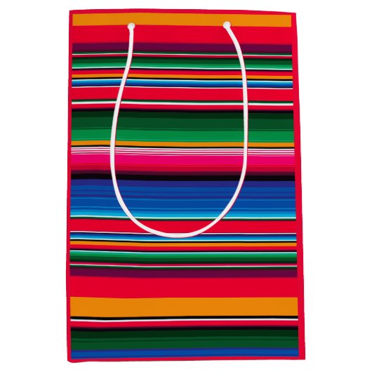Kleurrijke Mexicaanse traditionele Serape Medium Cadeauzakje (Voorkant)