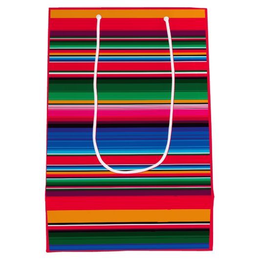 Kleurrijke Mexicaanse traditionele Serape Medium Cadeauzakje (Achterkant)
