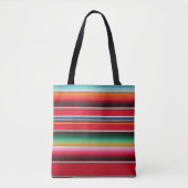 Kleurrijke Mexicaanse Traditionele Serapedruk Tote Bag (Voorkant)