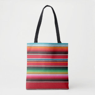 Kleurrijke Mexicaanse Traditionele Serapedruk Tote Bag