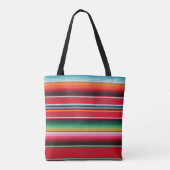 Kleurrijke Mexicaanse Traditionele Serapedruk Tote Bag (Achterkant)