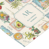 Kleurrijke Mexicaanse Travel Print Monogram Korte Tafelloper (Hoek)