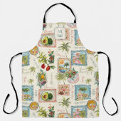 Kleurrijke Mexicaanse Travel Print Monogram Schort (Voorkant)