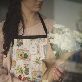 Kleurrijke Mexicaanse Travel Print Monogram Schort