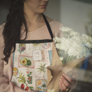 Kleurrijke Mexicaanse Travel Print Monogram Schort