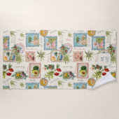 Kleurrijke Mexicaanse Travel Print Monogram Strandlaken (Voorkant)