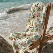 Kleurrijke Mexicaanse Travel Print Monogram Strandlaken