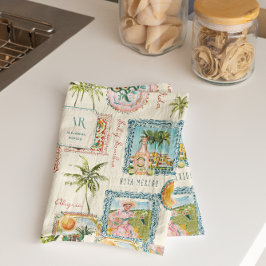 Kleurrijke Mexicaanse Travel Print Monogram Theedoek