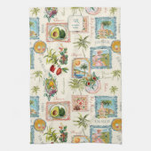 Kleurrijke Mexicaanse Travel Print Monogram Theedoek (Verticaal)