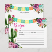 Kleurrijke Mexicaanse Vrijgezellenfeest Recept Kaa Kaart (Voorkant / Achterkant)