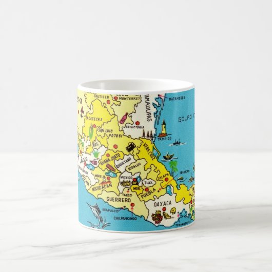 Kleurrijke Mexico Kaart Mok (Center)