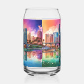 Kleurrijke Miami Skyline Blikvorm Glas (Rechts)