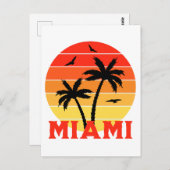 Kleurrijke Miami Sunset Briefkaart (Voorkant / Achterkant)