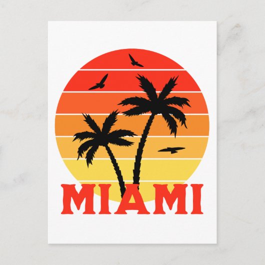 Kleurrijke Miami Sunset Briefkaart (Voorkant)