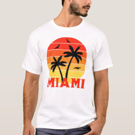 Kleurrijke  Miami Sunset T-shirt