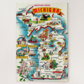Kleurrijke  Michigan Kaart Jigsaw Puzzel (Verticaal)