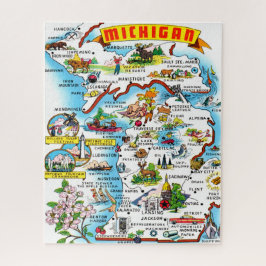 Kleurrijke Michigan Kaart Jigsaw Puzzel