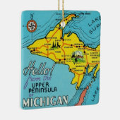  kleurrijke Michigan kaart Keramisch Ornament (Rechts)