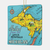  kleurrijke Michigan kaart Keramisch Ornament (Links)