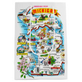 Kleurrijke  Michigan kaart Medium Cadeauzakje (Achterkant)