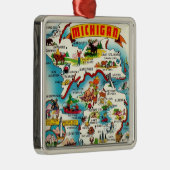 Kleurrijke  Michigan kaart Metalen Ornament (Rechts)