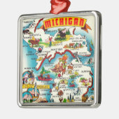 Kleurrijke  Michigan kaart Metalen Ornament (Links)