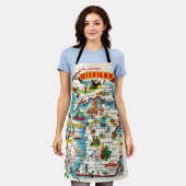 Kleurrijke  Michigan Kaart Schort (Gedragen)