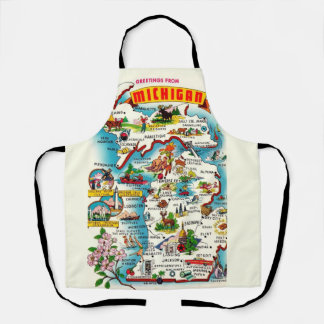 Kleurrijke  Michigan Kaart Schort