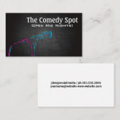 kleurrijke microfoon | Host | komiek Visitekaartje (Voorkant / Achterkant)