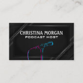 kleurrijke microfoon | podcaster | Talk Show Host Visitekaartje (Voorkant)