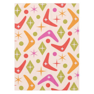 Kleurrijke Mid Century Boomerangs met Diamanten Tafelkleed