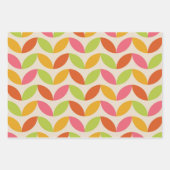 Kleurrijke Mid Century Geometrische bladeren patro Inpakpapier Vel (Voorkant 3)